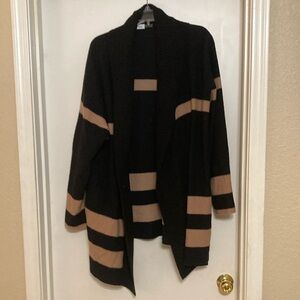 Calvin Klein Black and Tan Cardigan Sweater